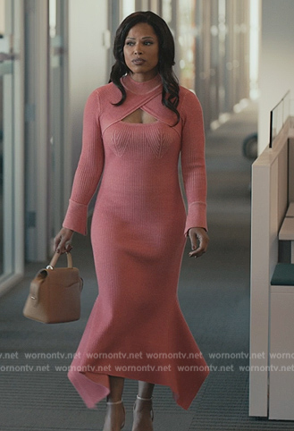 Erika's pink cutout asymmetric hem dress on Bel-Air
