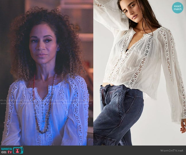 Free People One Effie Top worn by Lena Adams Foster (Sherri Saum) on Good Trouble