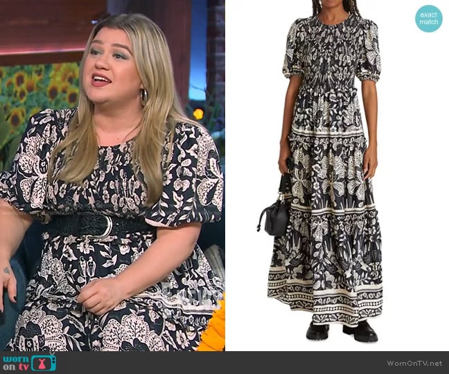 Farm Rio Tiered Floral Maxi Dress worn by Kelly Clarkson on E! News