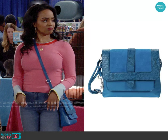 Fossil Kinley Bag in Lagoon worn by Randi (Kyla Pratt) on Call Me Kat