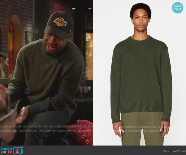 Frame The Cashmere Crewneck Sweater worn by Anthony Holmes (Aaron Jennings) on Grand Crew