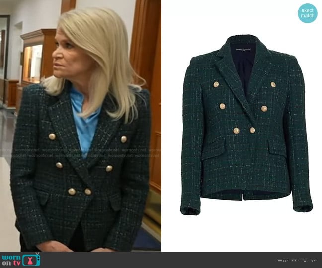 Generation Love Eliza Tweed Blazer in Hunter Green worn by Martha Raddatz on Good Morning America