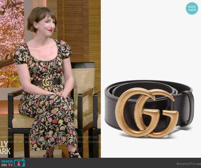 Gucci GG Marmont leather belt worn by Jessica Giles on Live with Kelly and Mark