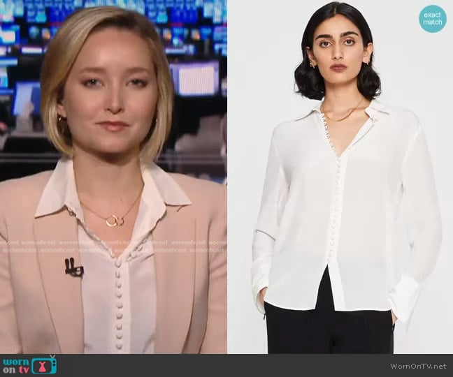 Club Monaco Helek Silk Shirt worn by Dasha Burns on NBC News Daily