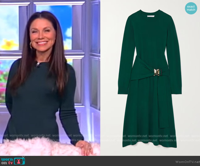 JW Anderson Buckled merino wool midi dress worn by Gretta Monahan on The View