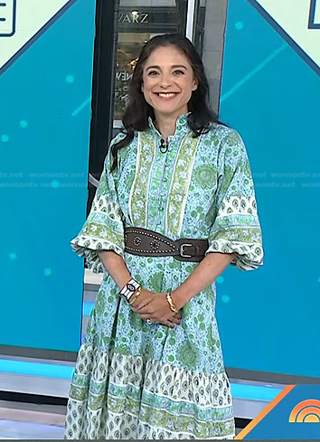 Jacqui Gifford's green printed midi dress on Today