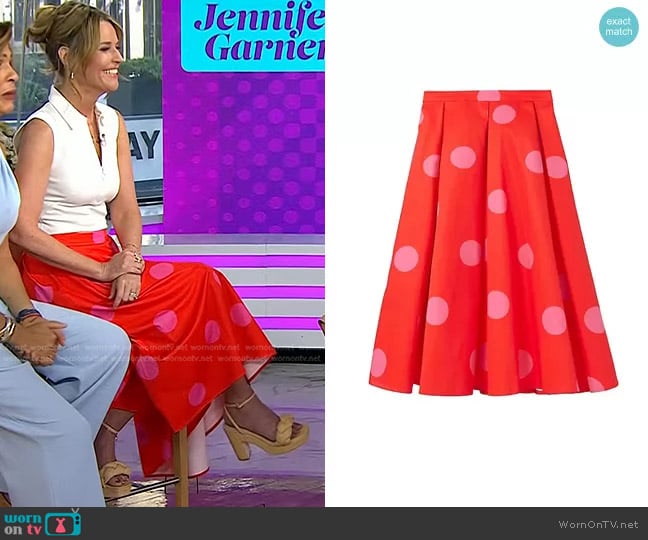 Kate Spade Giant Dot Faille Skirt worn by Savannah Guthrie on Today