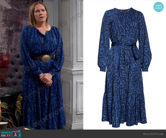 Kobi Halperin Poppi Long Sleeve Tiered Midi Dress worn by Nicole Walker (Arianne Zucker) on Days of our Lives