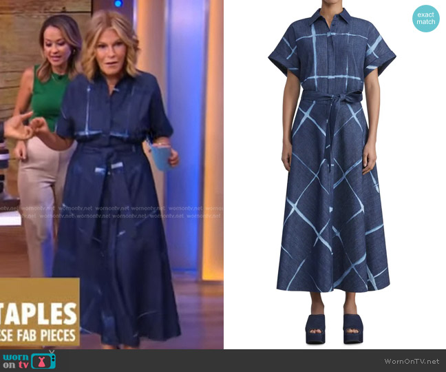 WornOnTV: Tory Johnson’s blue plaid denim dress on Good Morning America ...