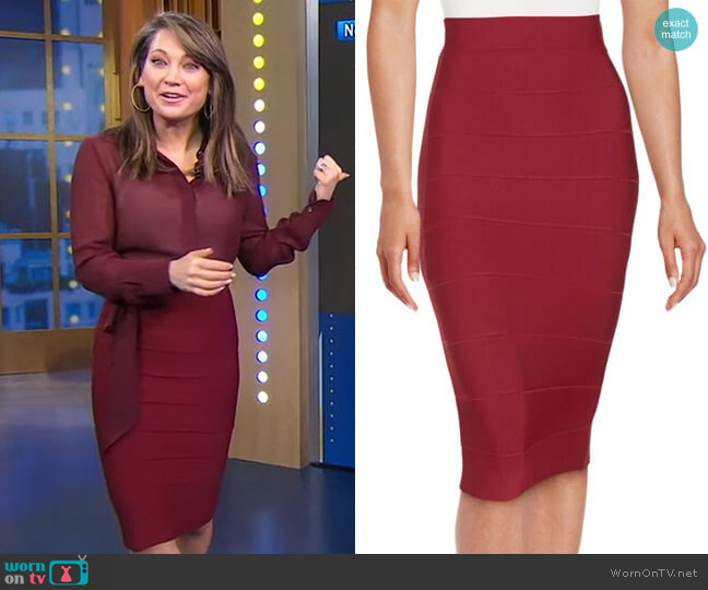 WornOnTV Ginger s red bandage pencil skirt on Good Morning