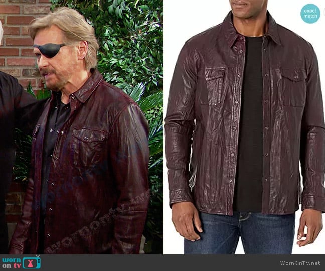 Lionell Leather Shirt Jacket by John Varvatos Star USA worn by Stephen Nichols on Days of our Lives