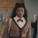 Lisa’s burgundy check cardigan on Bel-Air