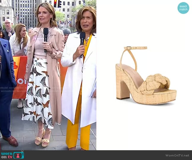 Loeffler Randall Fae Platform Heel Sandals worn by Savannah Guthrie on Today