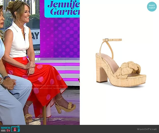 Loeffler Randall Fae Platform Heel Sandals worn by Savannah Guthrie on Today