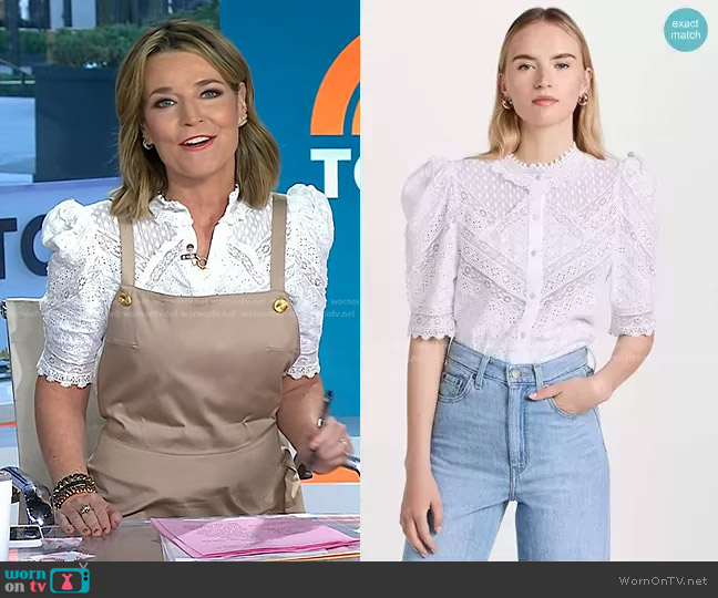 Love The Label Paola Top worn by Savannah Guthrie on Today