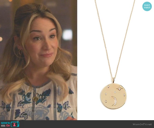  Luna Coin Necklace Gorjana worn by Davia (Emma Hunton) on Good Trouble