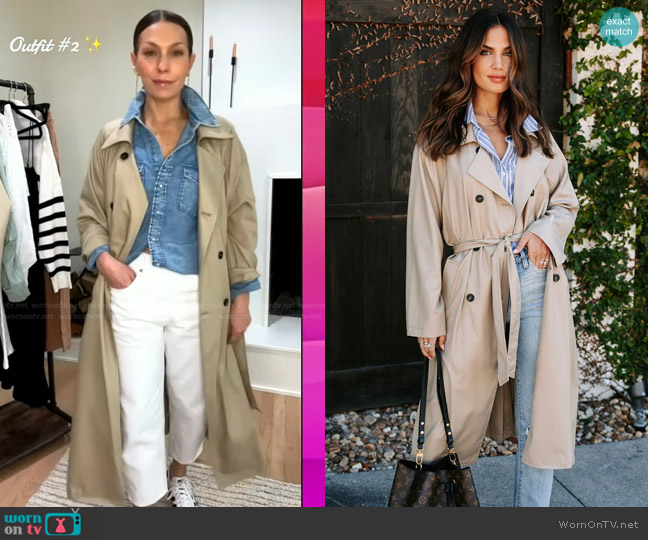 Vici Collection Lightweight Trench Coat in Taupe worn by Melissa Garcia on Today