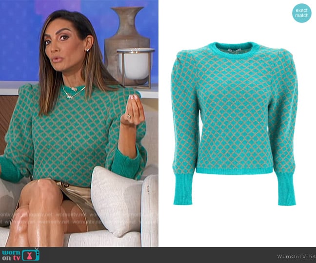 MVP Wardrobe Union Square Jacquard Sweater worn by Courtney Mazza on The Talk