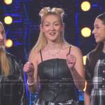 Madi Heichel’s black plaid mini skirt on The Voice