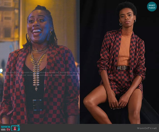 Maeve Checked Short Set worn by Malika Williams (Zuri Adele) on Good Trouble