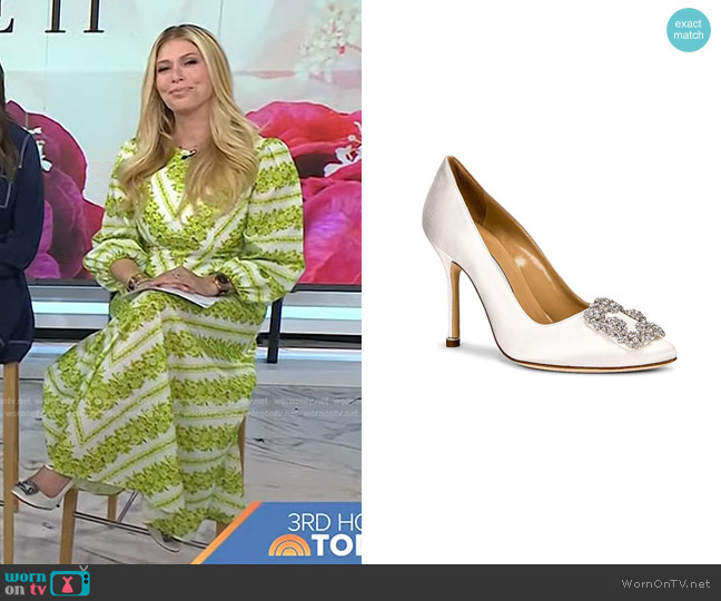 Manolo Blahnik Hangisi 105 Satin Heel worn by Jill Martin on Today