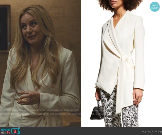 Marella Magia Semi-Fit Wrapped Blazer worn by Willa Ferreyra (Justine Lupe) on Succession