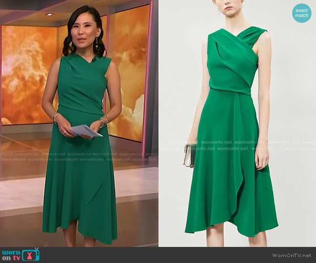 Marling Crepe Midi Dress by Reiss worn by Vicky Nguyen on Today