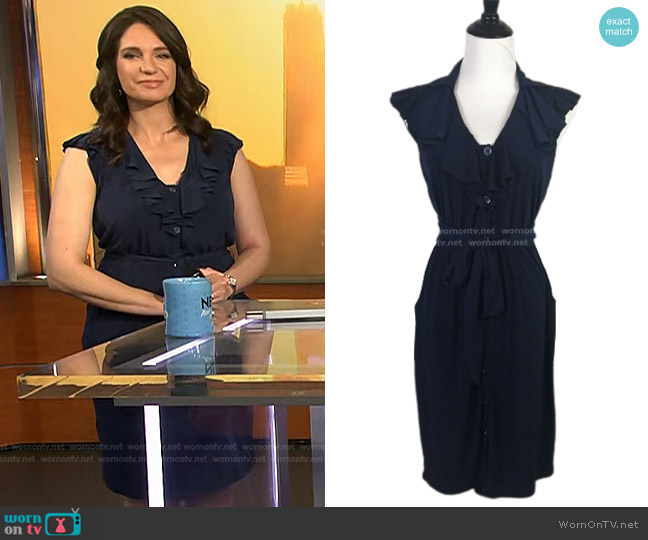 WornOnTV: Maria’s navy ruffled dress on Today | Maria Larosa | Clothes ...