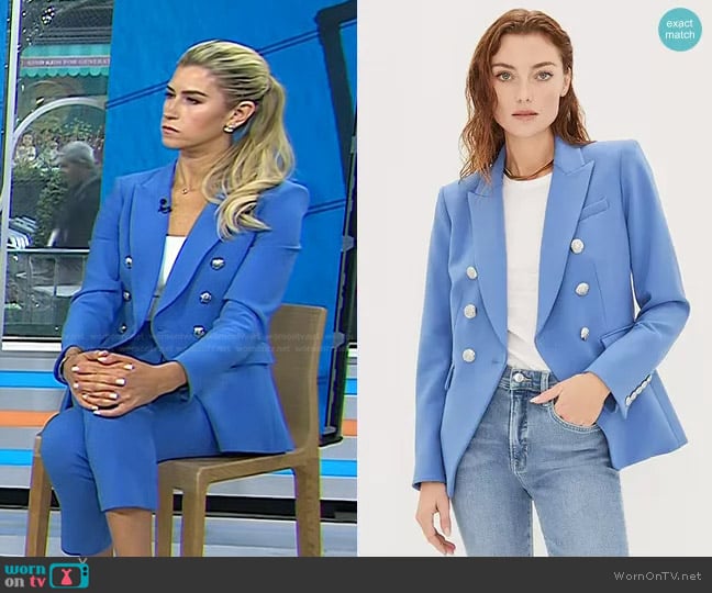 Veronica Beard Miller Dickey Jacket in Bluebell worn by Stefani Berkin on Today