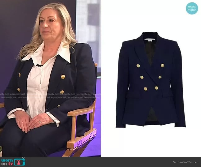 Veronica Beard Miller Dickey Jacket in Navy With Gold Buttons worn by Dionne Laslo-Baker on Today