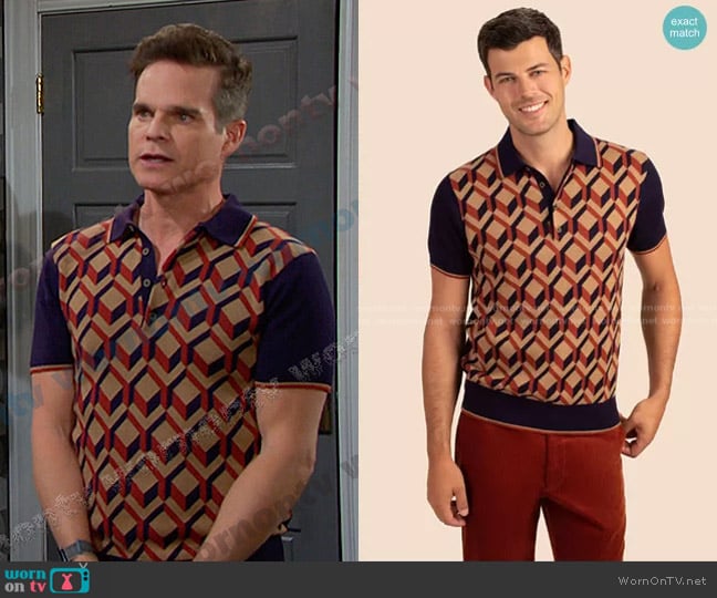 Mr Turk Grayson Short Sleeve Polo worn by Leo Stark (Greg Rikaart) on Days of our Lives