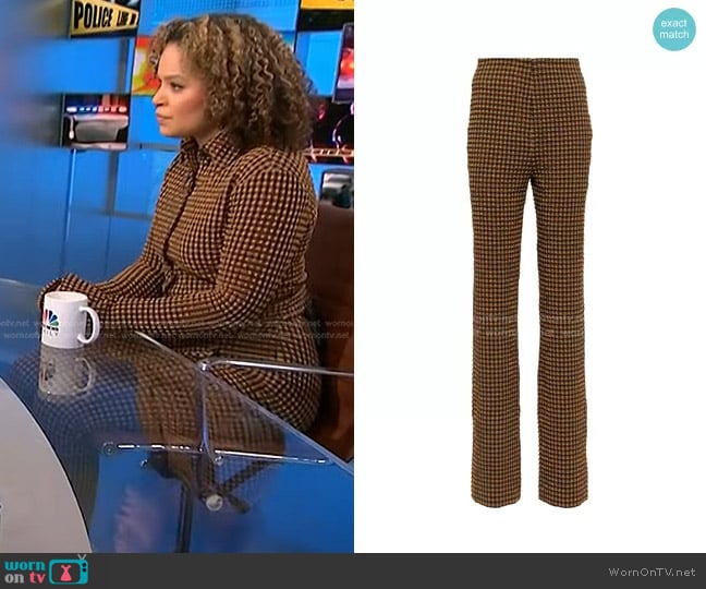 Nanushka Juna Checked Seersucker Pants worn by Antonia Hylton on NBC News Daily