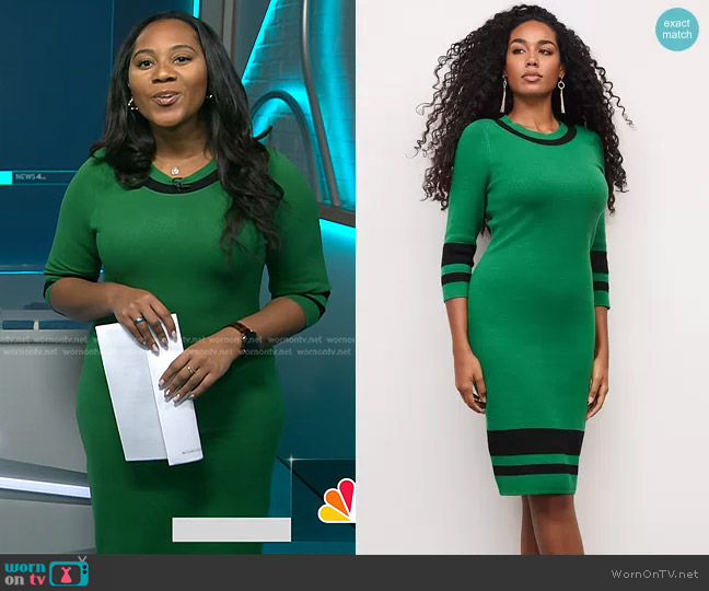 WornOnTV: Kay Angrum’s green striped trim knit dress on NBC News Daily ...