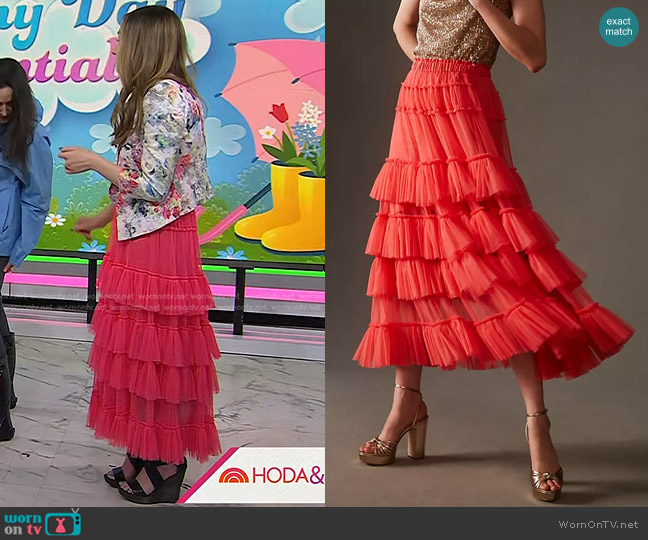 Nikasha Tiered Tulle Skirt worn by Lexie Sachs on Today