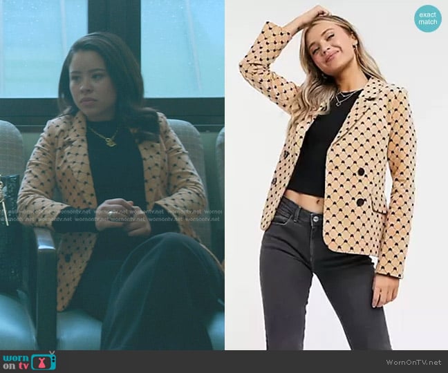 Monki Nova Blazer worn by Mariana Foster (Cierra Ramirez) on Good Trouble