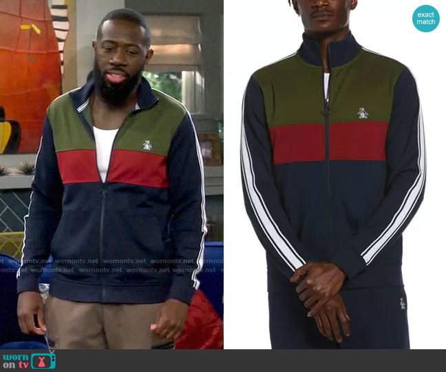 WornOnTV: Malcolm's yellow and brown track jacket on The Neighborhood, Sheaun McKinney