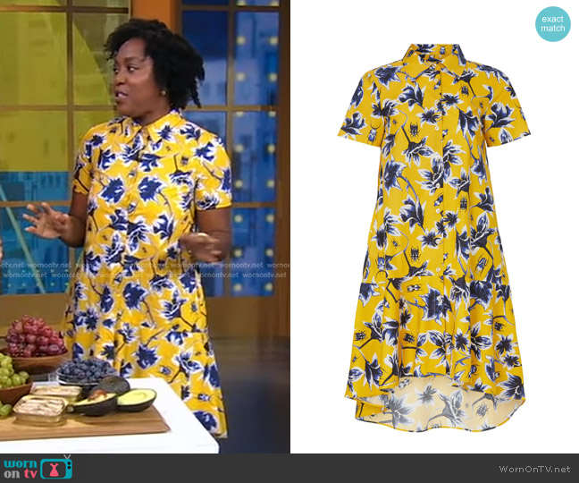 Osman Yousefzada Collective Beetle Print Shirtdress worn by Maya Feller on Good Morning America