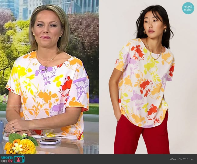 Peter Som Collective Multi Color Floral Blouse worn by Dylan Dreyer on Today