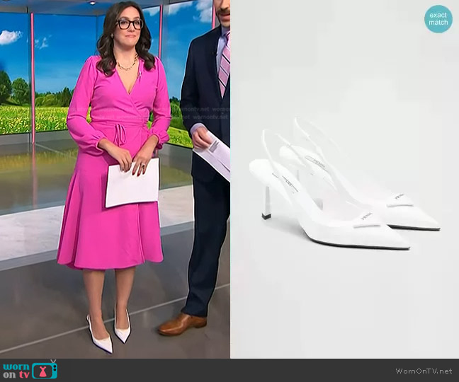 Prada Brushed Leather Slingback Pumps worn by Savannah Sellers on NBC News Daily