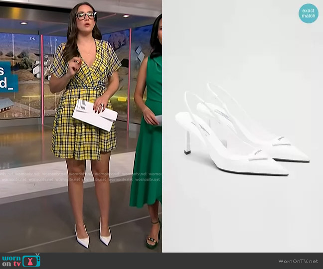 Prada Brushed Leather Slingback Pumps worn by Savannah Sellers on NBC News Daily