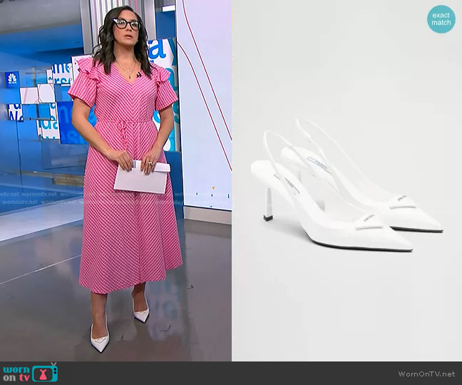 Prada Brushed Leather Slingback Pumps worn by Savannah Sellers on NBC News Daily