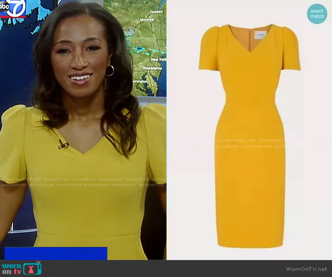 WornOnTV: Brittany Bell’s yellow v-neck dress on Good Morning America ...
