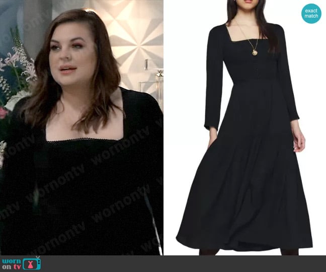 WornOnTV: Maxie's black square-neckline dress on General