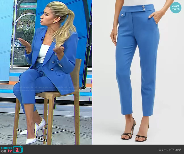 Veronica Beard Renzo Pants in Bluebell worn by Stefani Berkin on Today