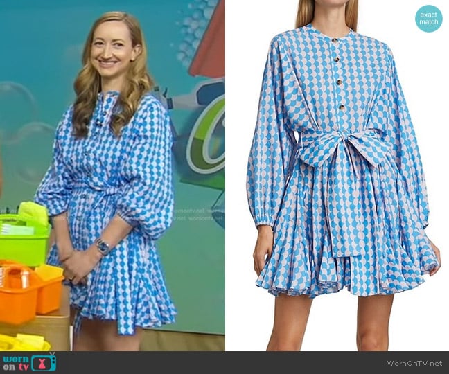 Rhode Resort Emma Printed Cotton Shirtdress worn by Mélanie Berliet on Good Morning America