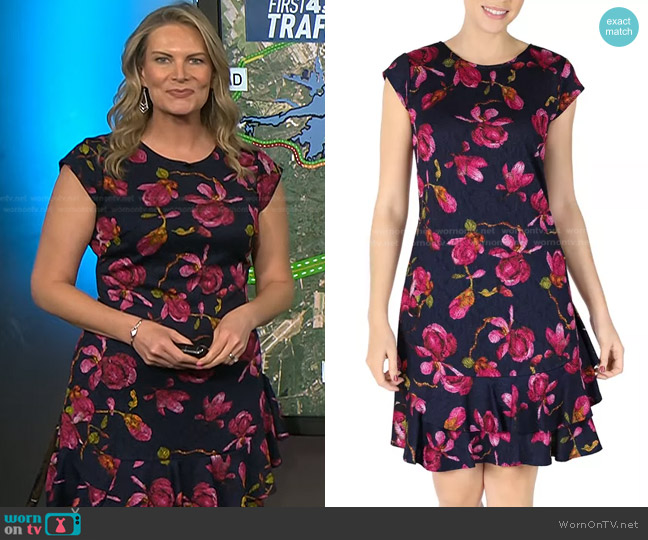 WornOnTV: Emily West’s navy floral dress on Today | Emily West ...