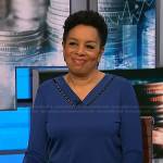 Sharon Epperson’s blue v-neck top on NBC News Daily