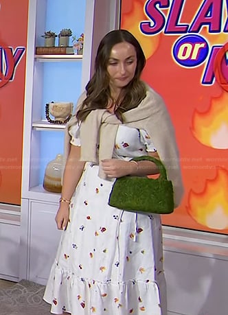 Sydney Adler's white floral wrap dress on Today