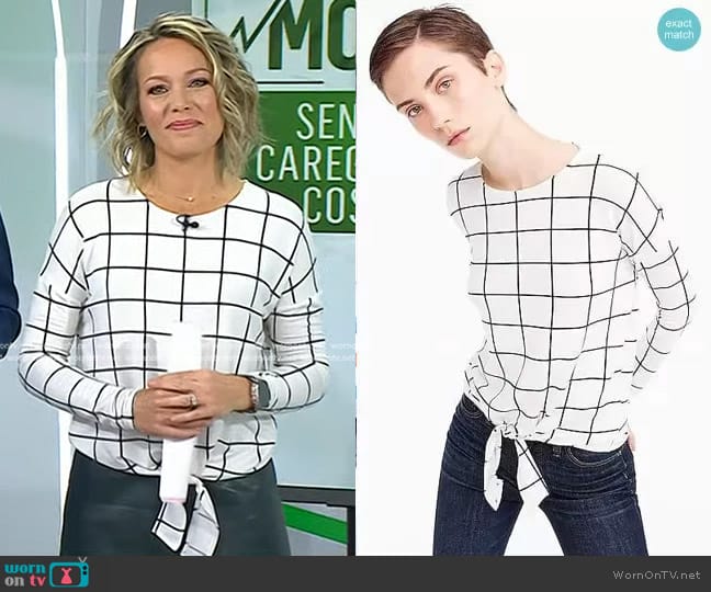 Tie Front Long Sleeve T-Shirt by J. Crew worn by Dylan Dreyer on Today