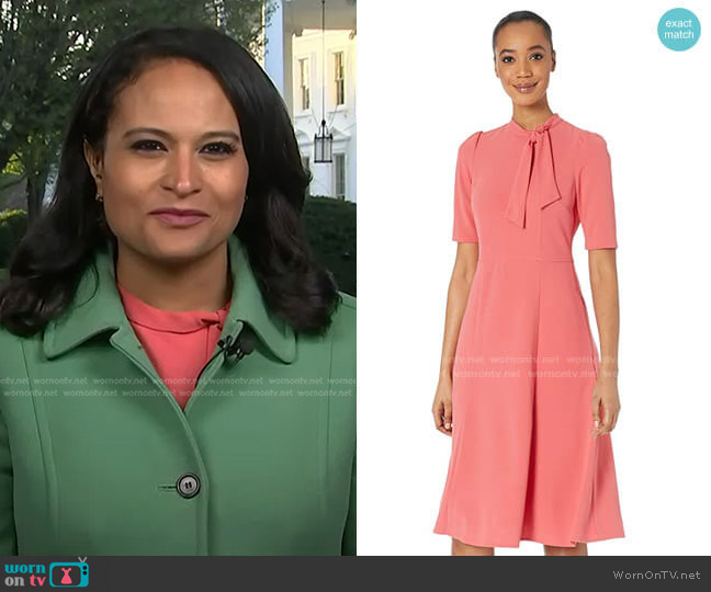 WornOnTV: Kristen’s pink dress and green coat on Today | Kristen Welker ...